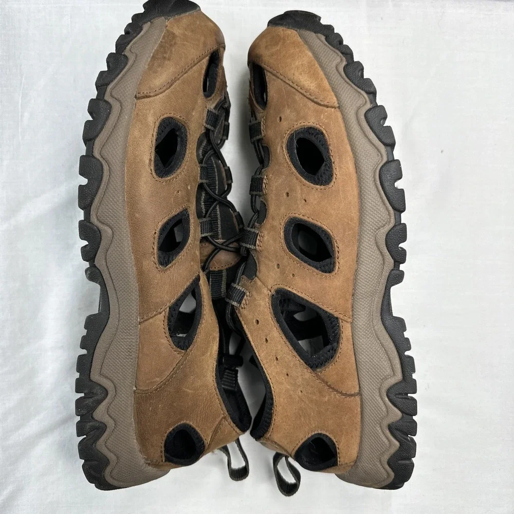 Mens Duluth Wild Boar 2.0 Oiled Leather Sandals 12 Brown Anti microbial No Slip